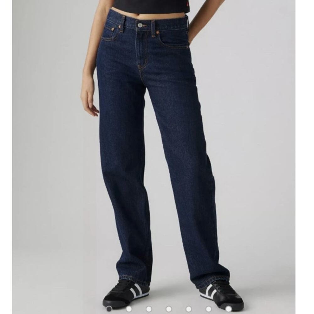 Levi's low pro straight Dark wash jeans women's size 30 mid-rise loose fit denim